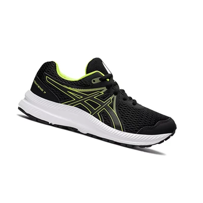 Asics CONTEND 7 GS Laufschuhe Kinder Schwarz Grün | DE-SALE75876