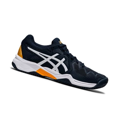 Asics GEL-RESOLUTION 8 Clay GS Tennisschuhe Kinder Navy | DE-SALE77599
