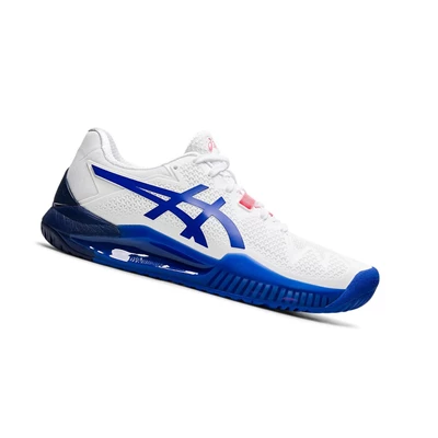 Asics GEL-RESOLUTION 8 (D) Tennisschuhe Damen Weiß Blau | DE-SALE76679