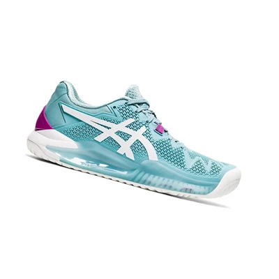 Asics GEL-Resolution 8 Tennisschuhe Damen Blau Weiß | DE-SALE75469