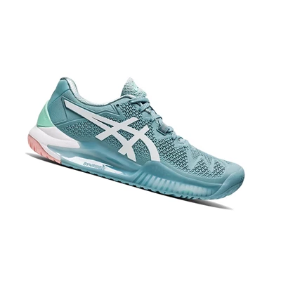Asics GEL-Resolution 8 Tennisschuhe Damen Blau Weiß | DE-SALE76394