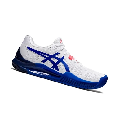 Asics GEL-Resolution 8 Tennisschuhe Damen Weiß Blau | DE-SALE76631
