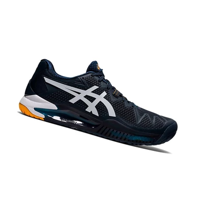 Asics GEL-Resolution 8 Tennisschuhe Herren Blau Weiß | DE-SALE75985