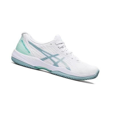 Asics SOLUTION SWIFT FF CLAY Tennisschuhe Damen Weiß Blau | DE-SALE76939